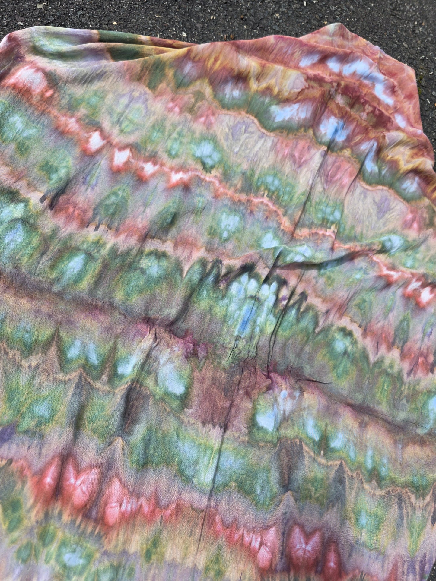 Butterfly Wing shawl - Green/Pink