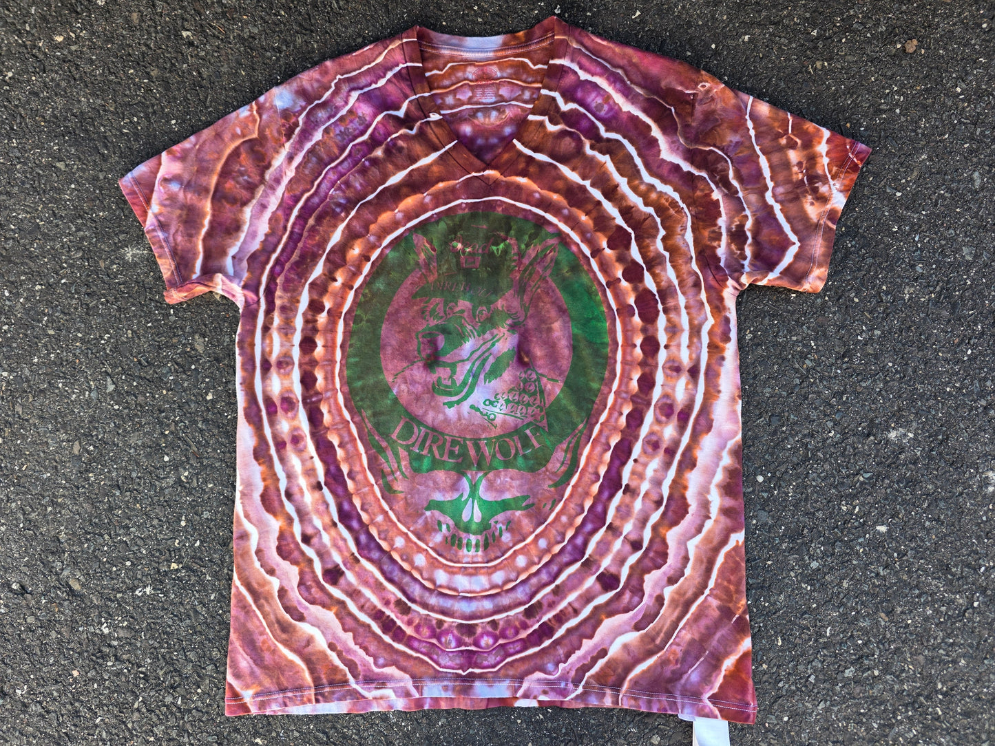 Large Upcycled SnakebootzVTG Brooks Brothers v-neck Tee