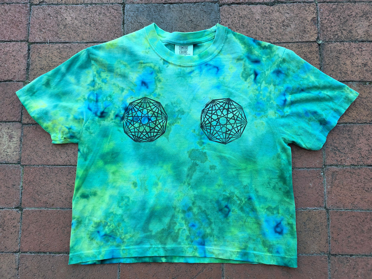 Small Tie Dyed Nonagon Boobies Crop