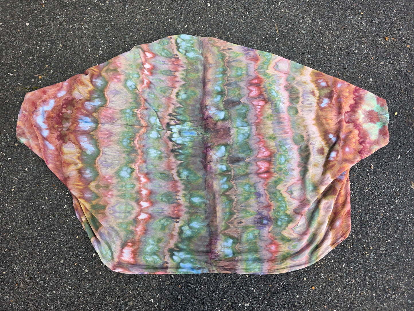 Butterfly Wing shawl - Green/Pink