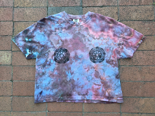 Medium Tie Dyed Nonagon Boobies Crop