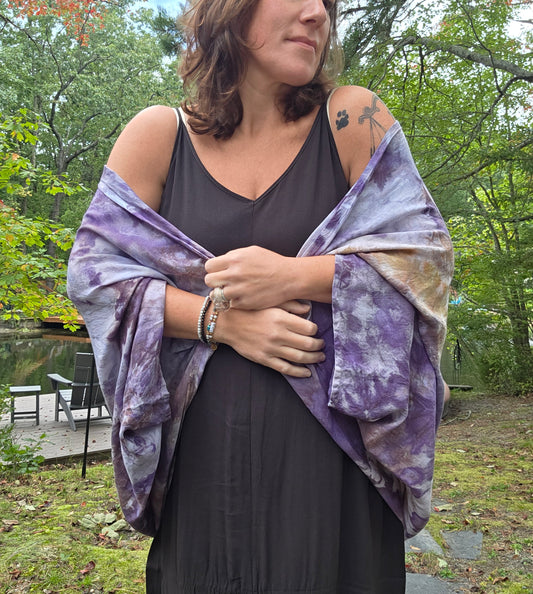 Autumn Days Geode Shawl in purple/biege (one size)