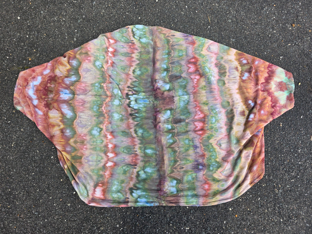 Butterfly Wing shawl - Green/Pink