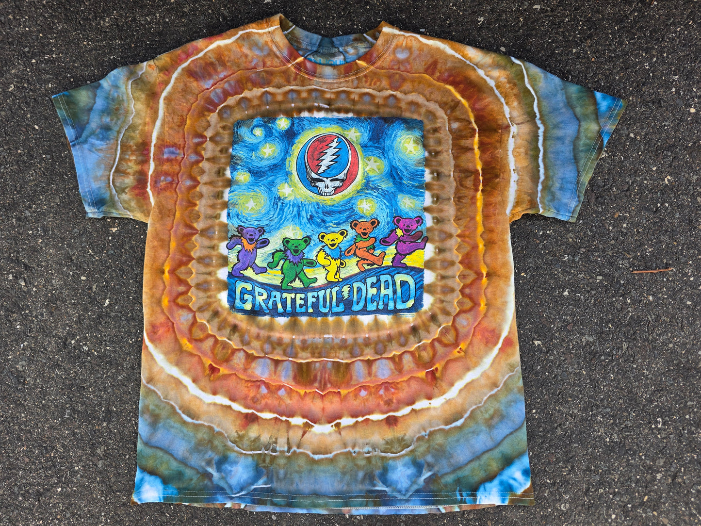 Snakebootz Grateful Dead Stealie Moon tee, XL