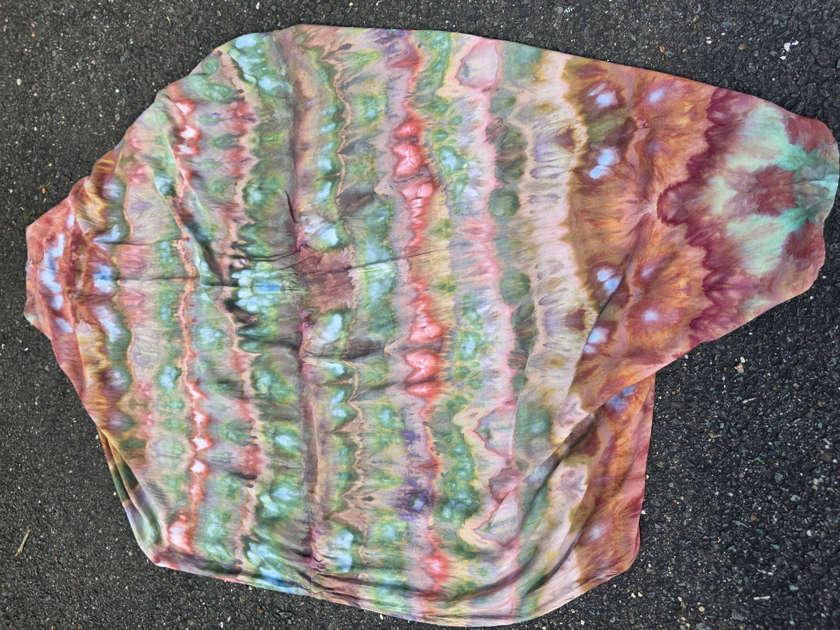Butterfly Wing shawl - Green/Pink