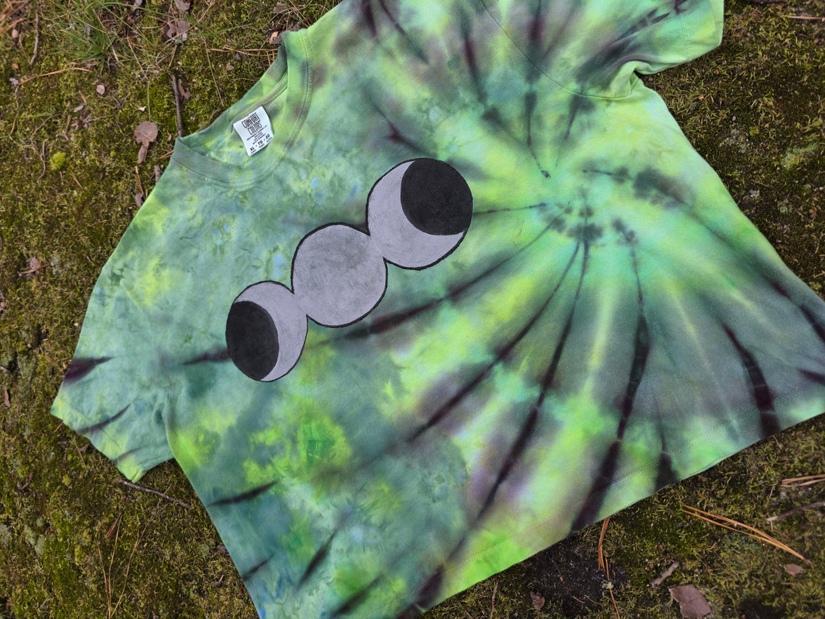 XL Women's Halloween Ice Dyes with Handpainted designs- cropped/boxy tees