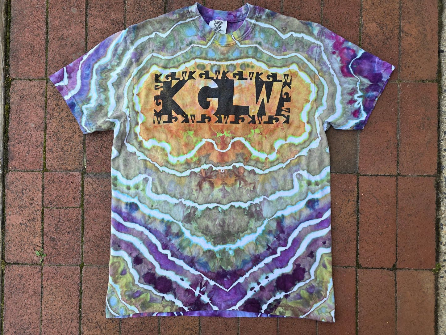 Dyed KGLW block font tee by Faretheewellwares (Medium)