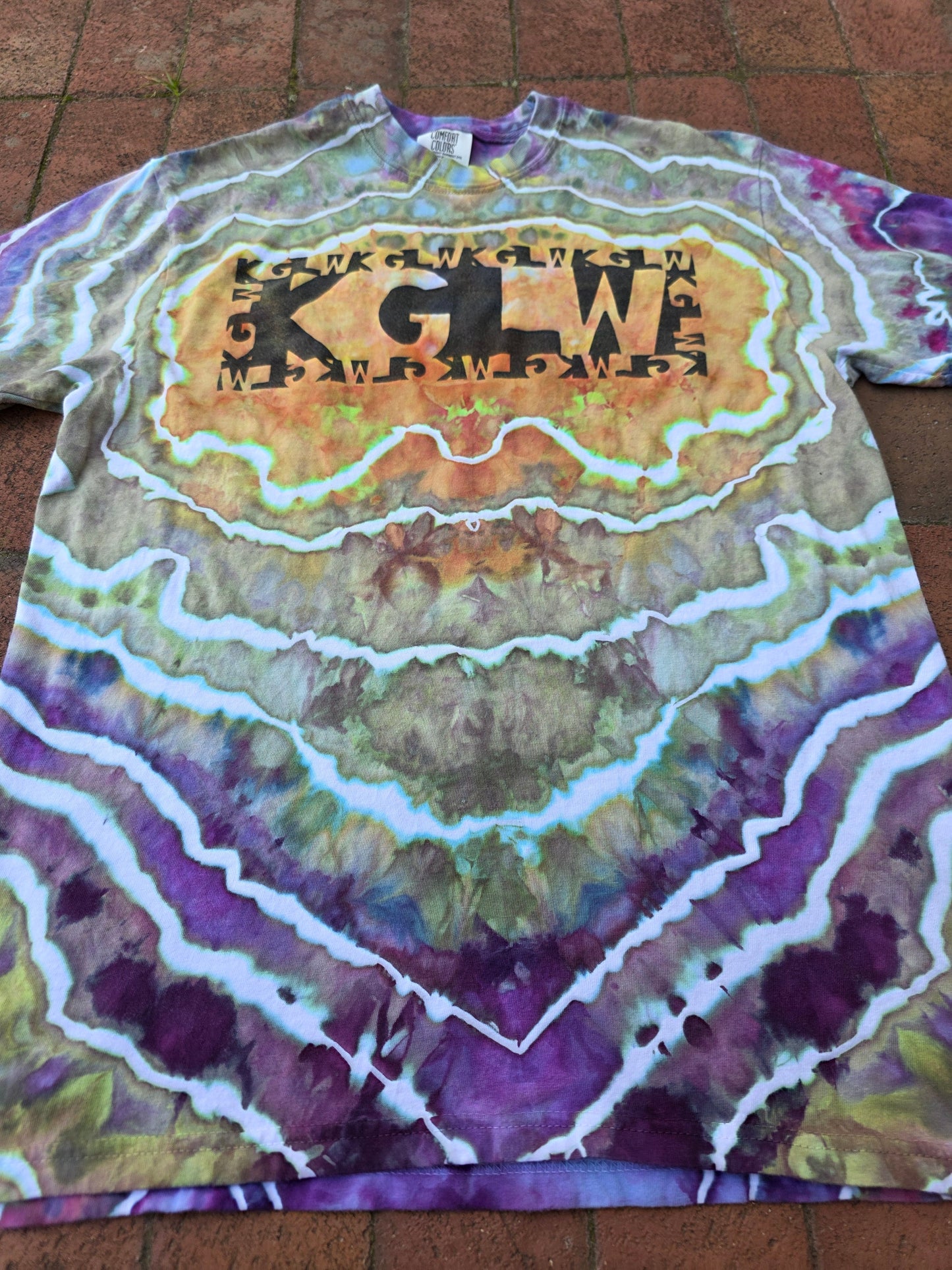 Dyed KGLW block font tee by Faretheewellwares (Medium)