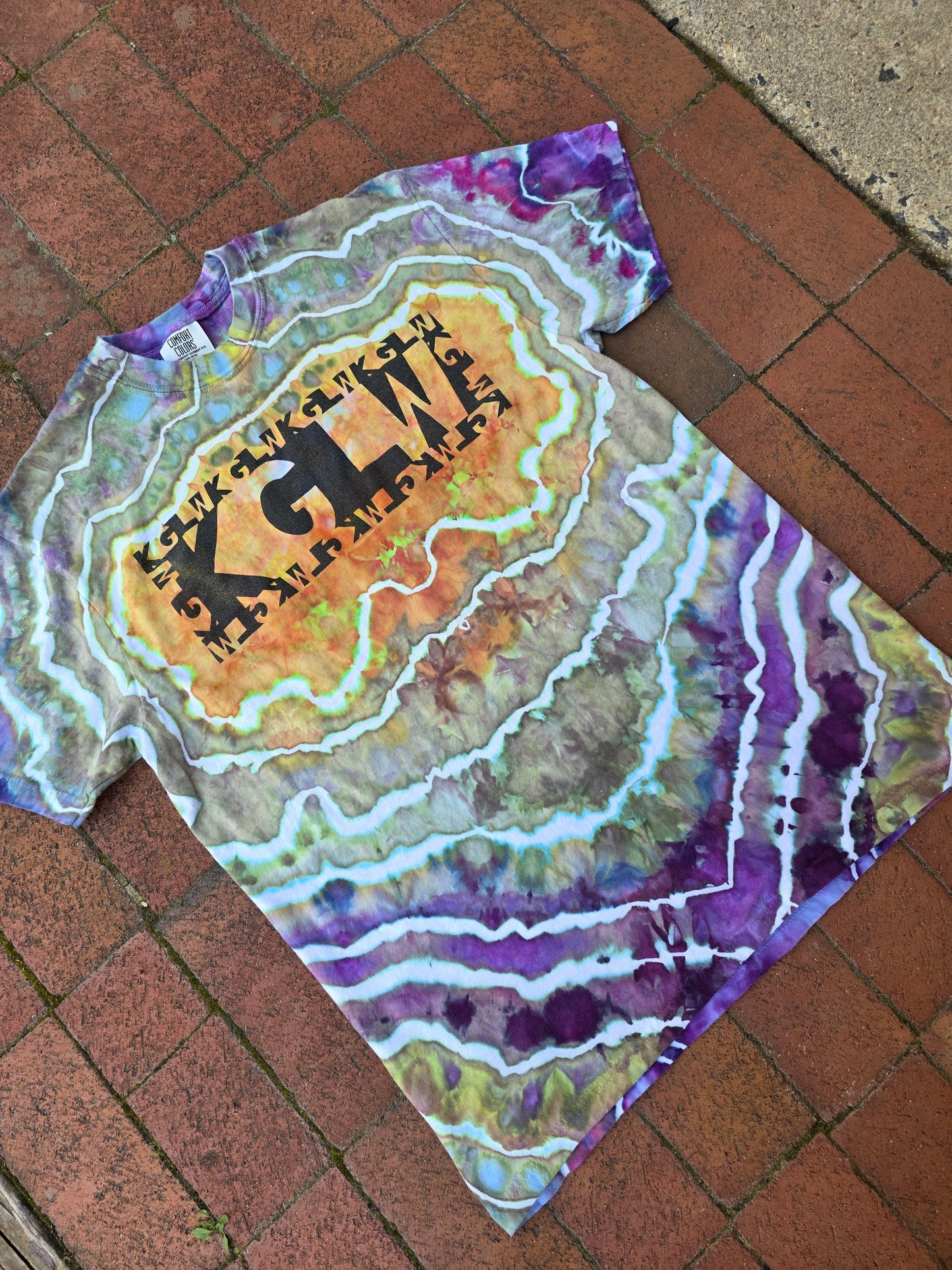 Dyed KGLW block font tee by Faretheewellwares (Medium)
