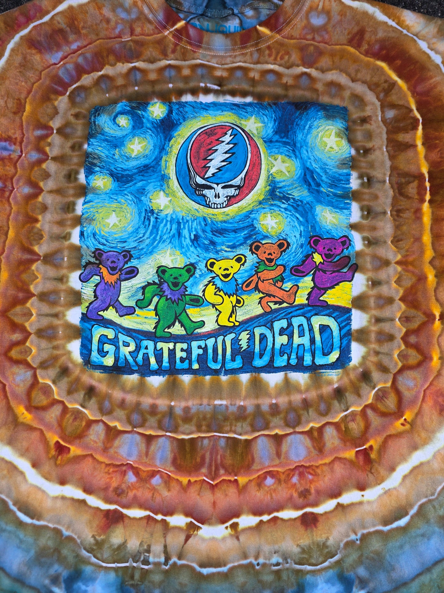 Snakebootz Grateful Dead Stealie Moon tee, XL