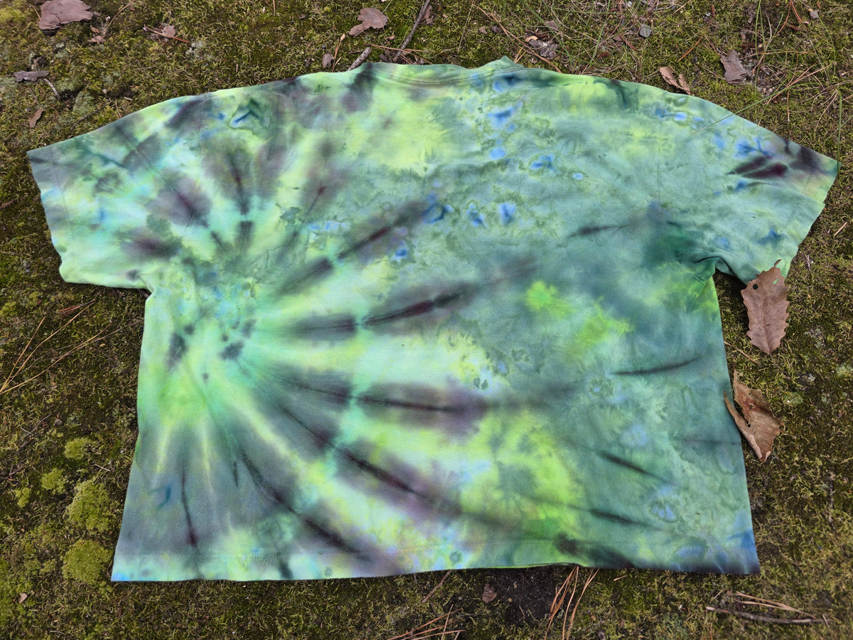 XL Women's Halloween Ice Dyes with Handpainted designs- cropped/boxy tees