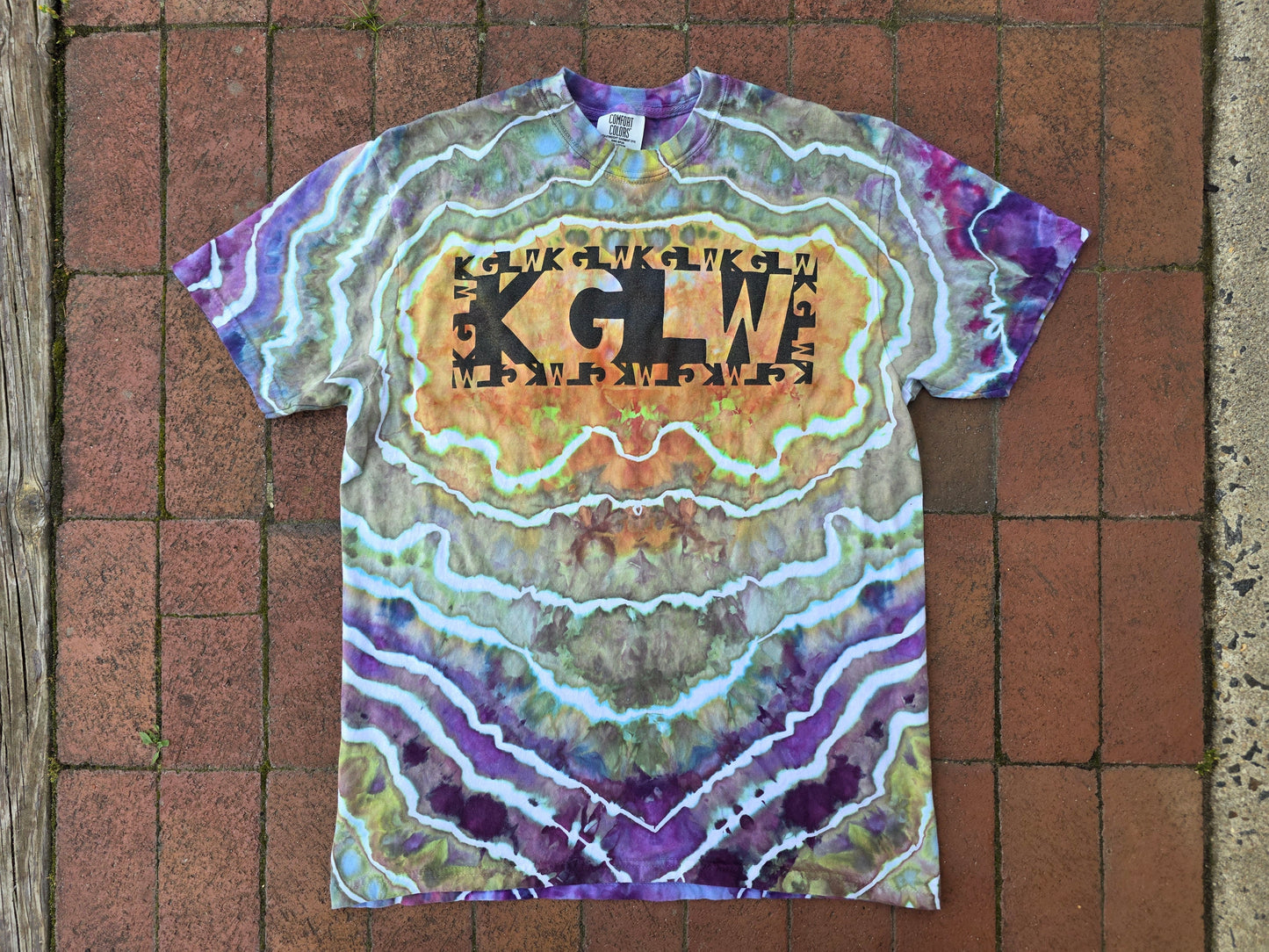 Dyed KGLW block font tee by Faretheewellwares (Medium)
