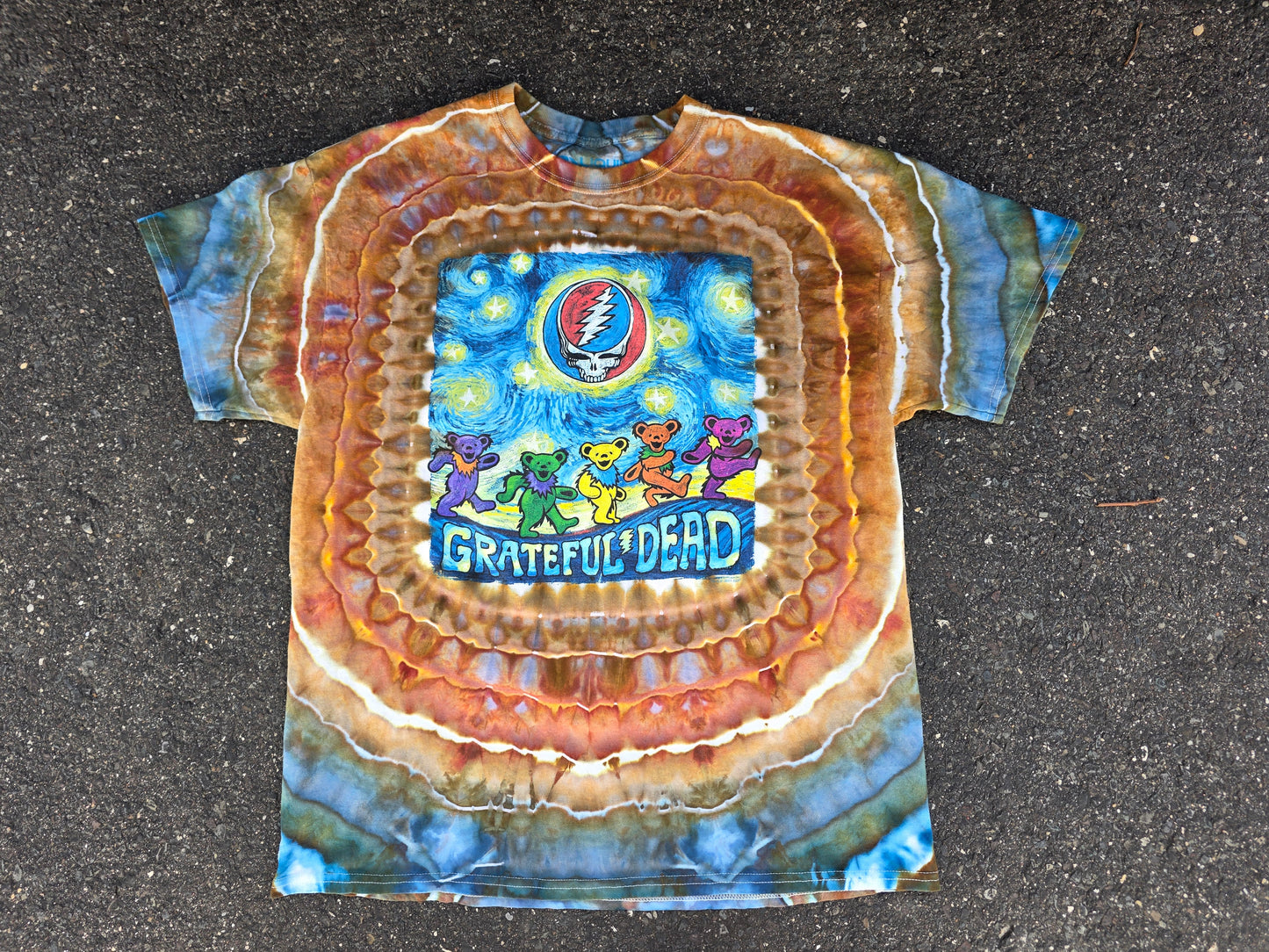 Snakebootz Grateful Dead Stealie Moon tee, XL