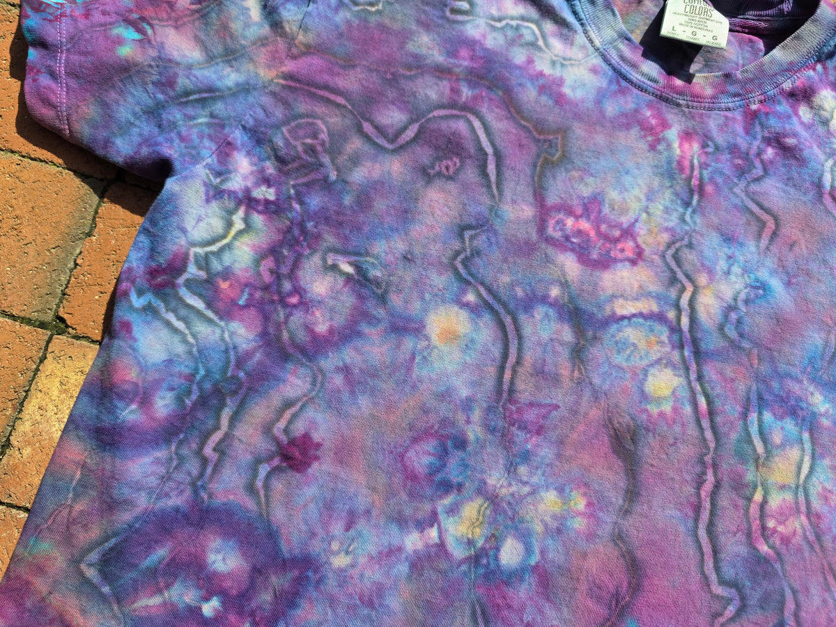 Large Geode Ice Dyed Womens Boxy tee