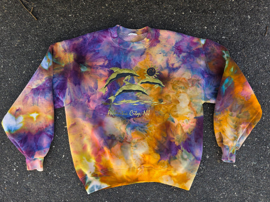 Snakebootz Atlantic City/Bobby tribute Art Upcycled Sweatshirt (Medium)