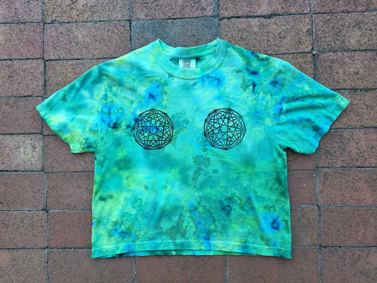 Small Tie Dyed Nonagon Boobies Crop