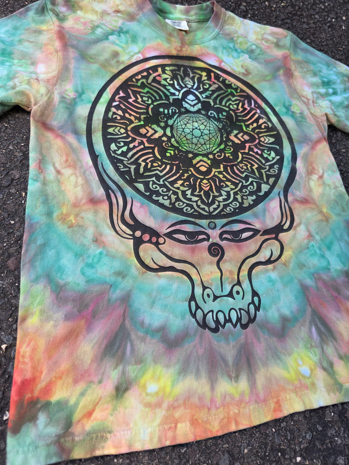 Medium KGLW/Dead Gator Stealie tie dye