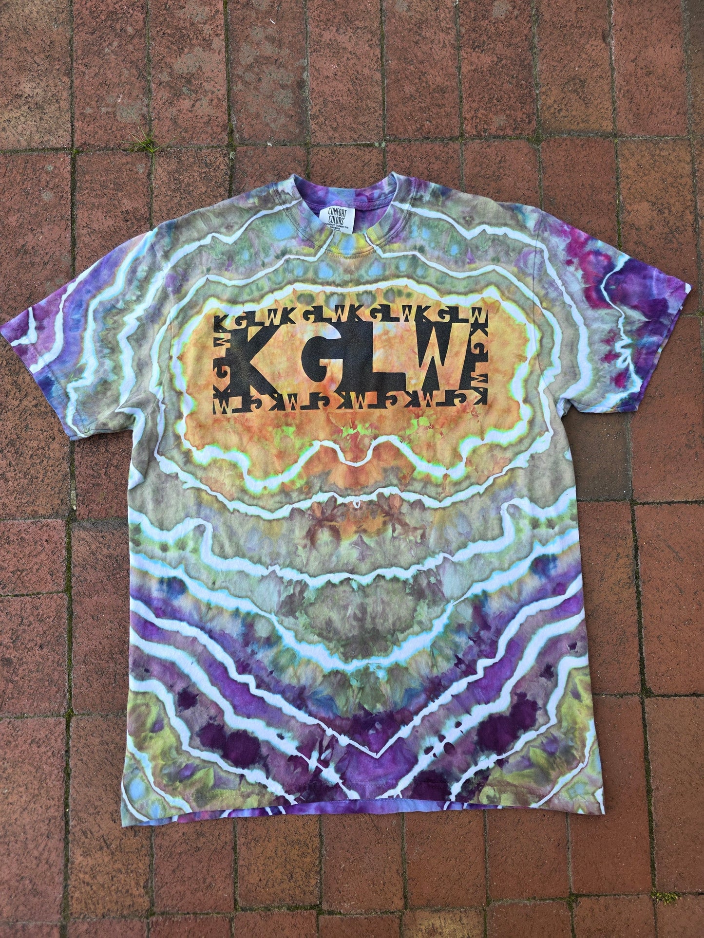 Dyed KGLW block font tee by Faretheewellwares (Medium)