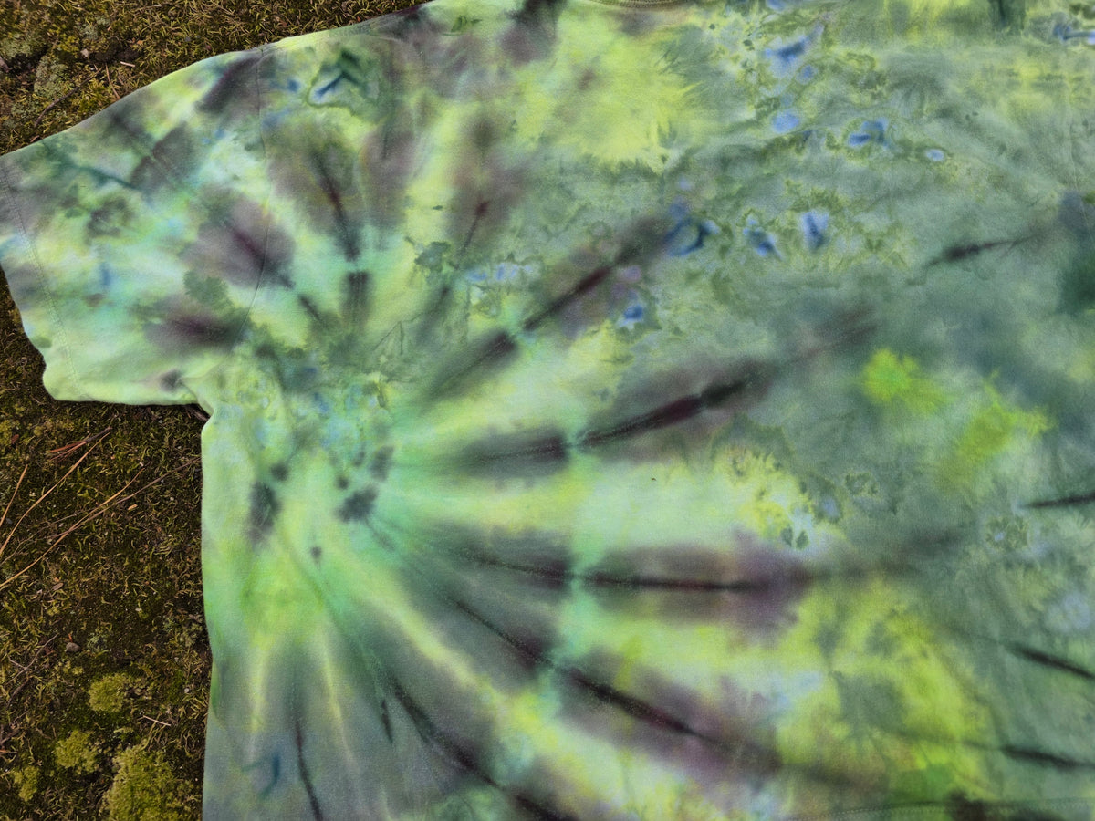 XL Women's Halloween Ice Dyes with Handpainted designs- cropped/boxy tees
