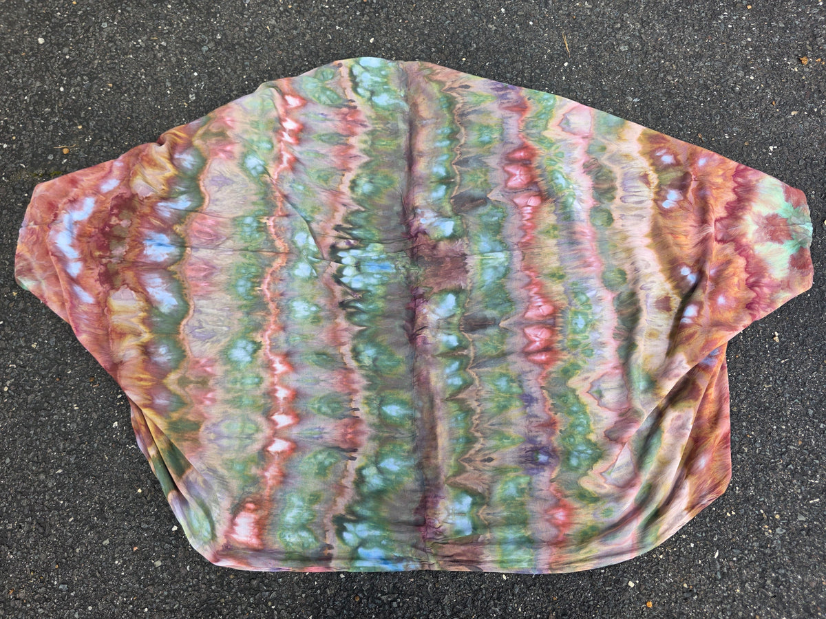 Butterfly Wing shawl - Green/Pink