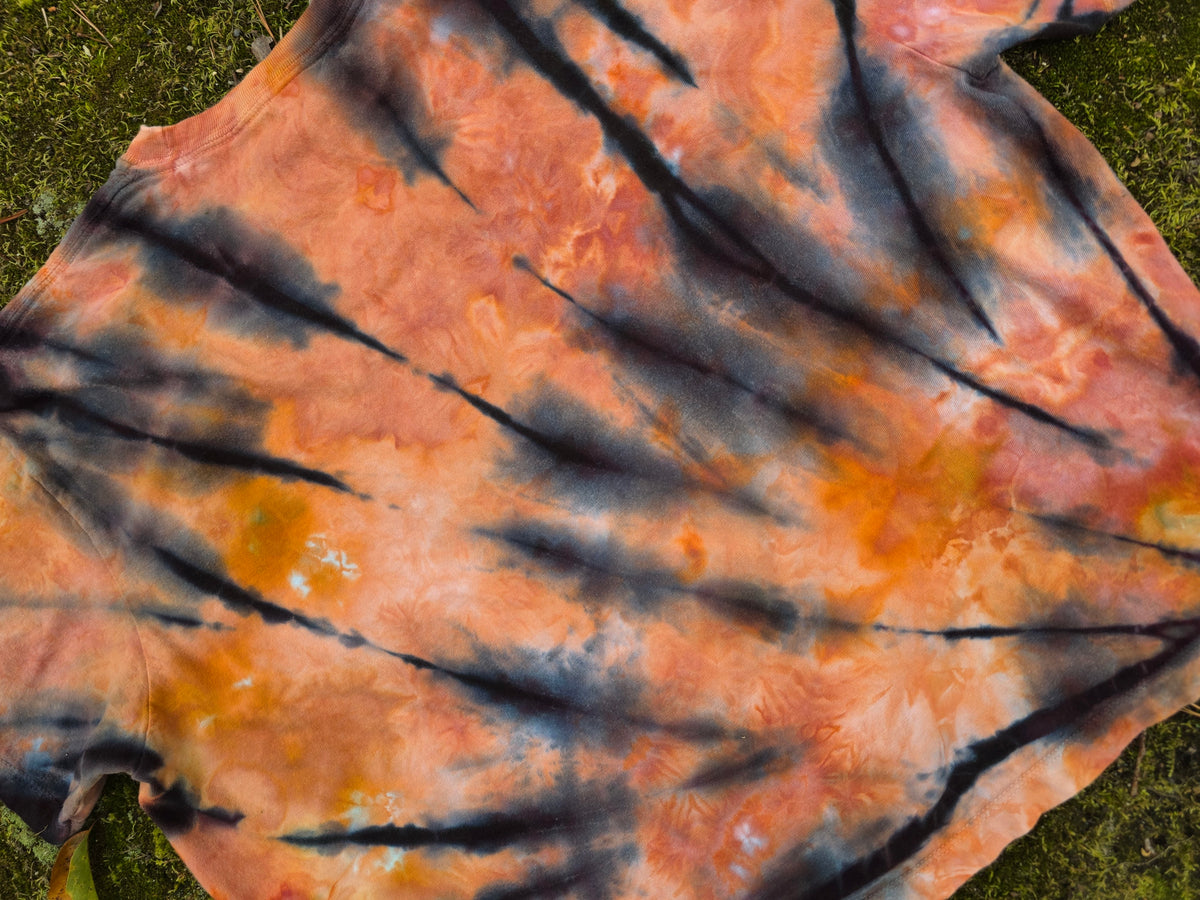 XL Women's Halloween Ice Dyes with Handpainted designs- cropped/boxy tees