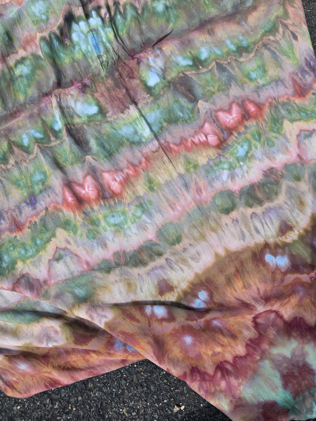 Butterfly Wing shawl - Green/Pink