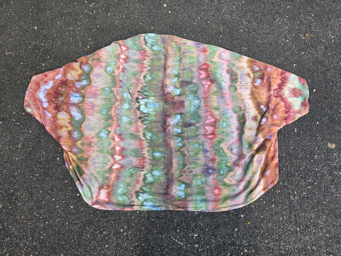 Butterfly Wing shawl - Green/Pink